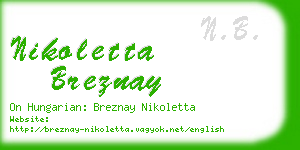 nikoletta breznay business card